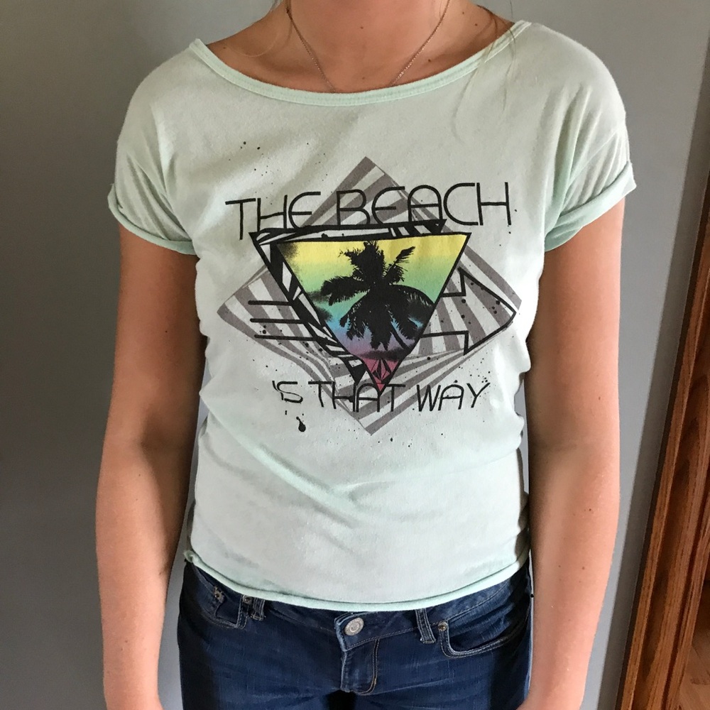 PacSun seafoam green graphic T-shirt
